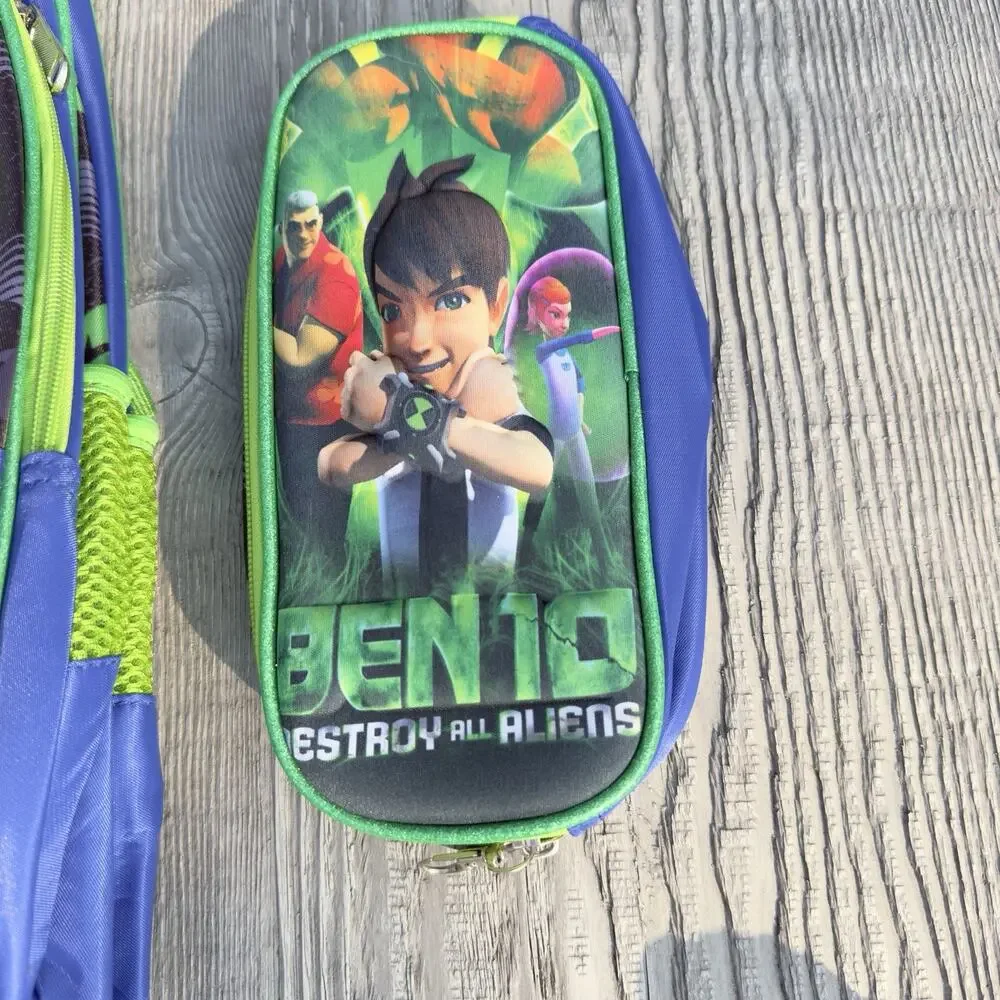 Ben 10 3 Pc Backpack Lunch Bag Pencil Case School Bookbag Cartoon Network NWOT